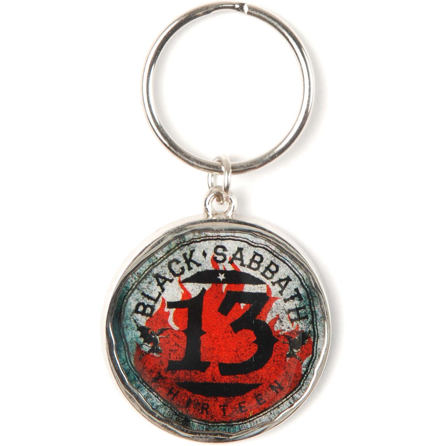 Black Sabbath 13 Flame Metal Key Chain