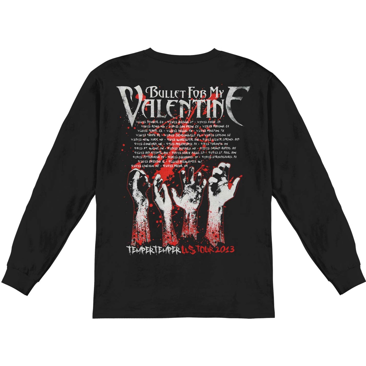 Bullet For My Valentine Temper Temper U.S. Tour 2013 Long Sleeve