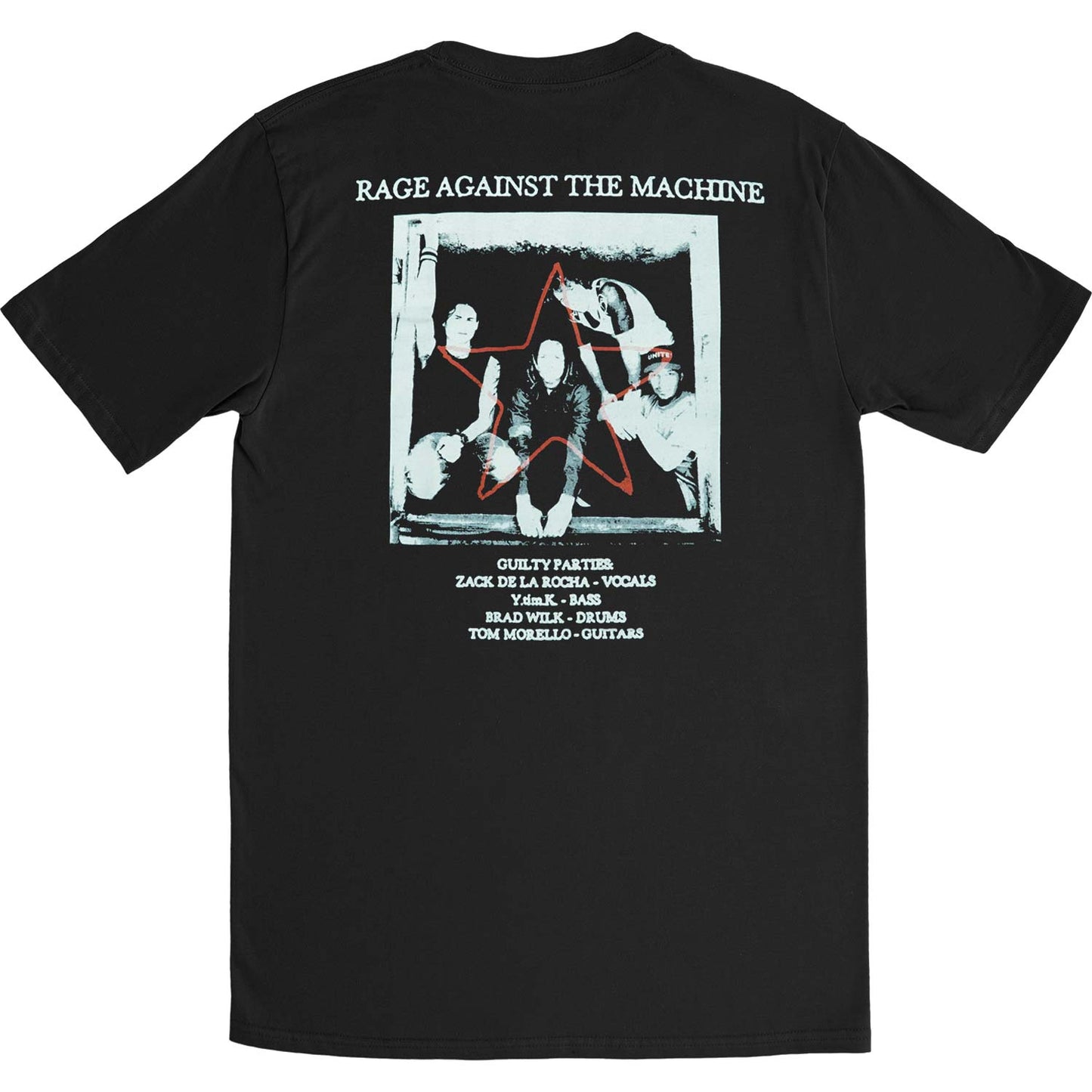 Rage Against The Machine Battle Star (Back Print) Slim Fit T-shirt