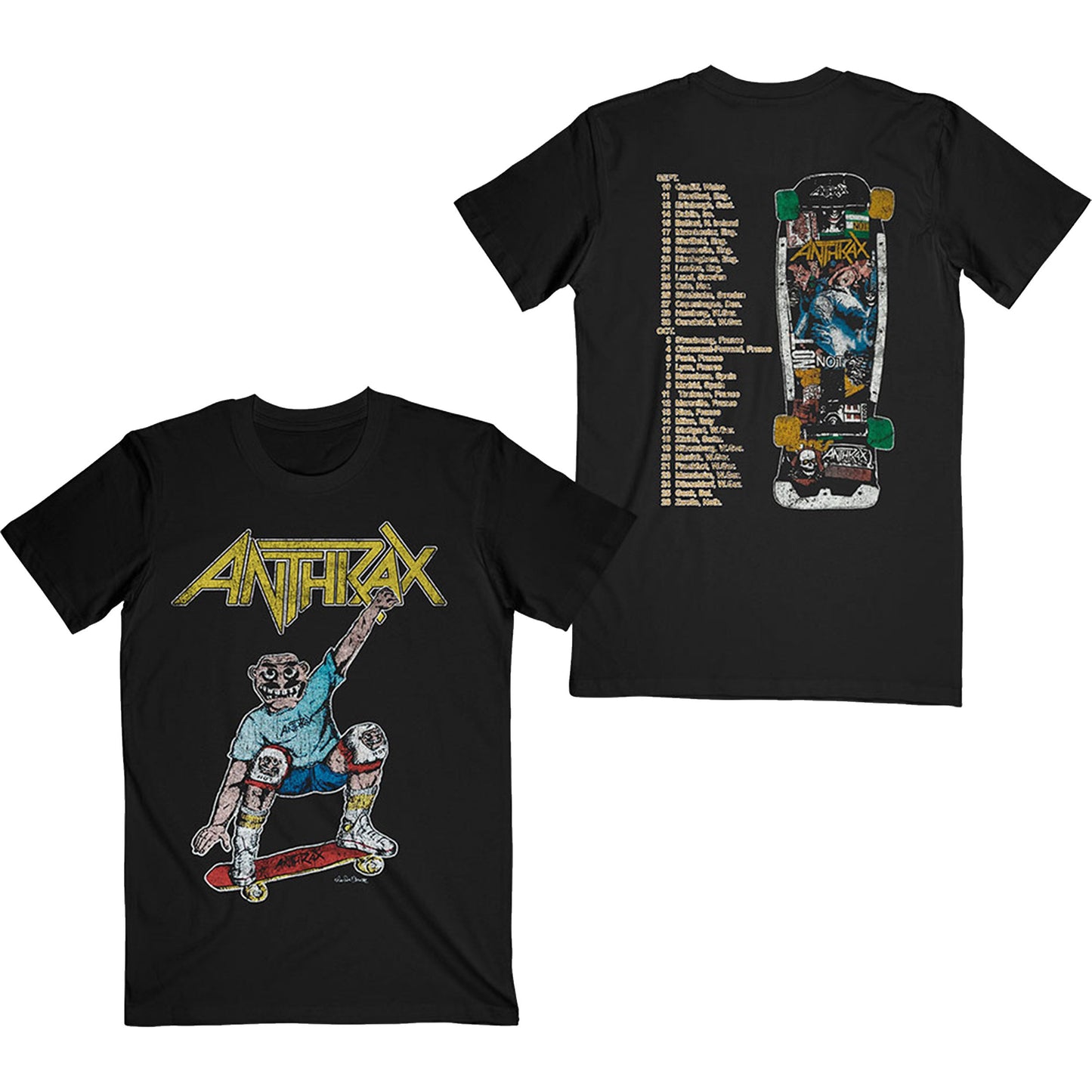 Spreading Skater Notman Vintage (Back Print) Slim Fit T-shirt