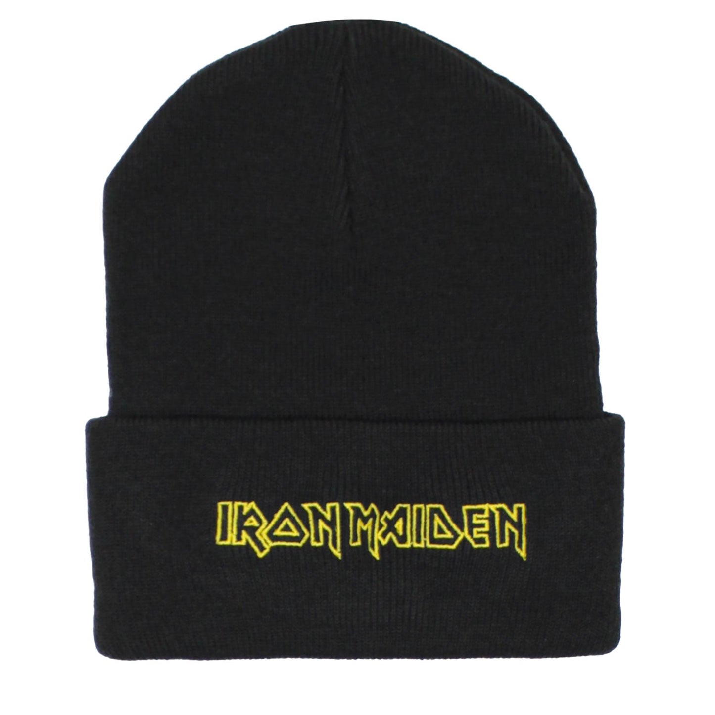 Iron Maiden Border Cuff Yellow Outline Logo Embroidered Beanie