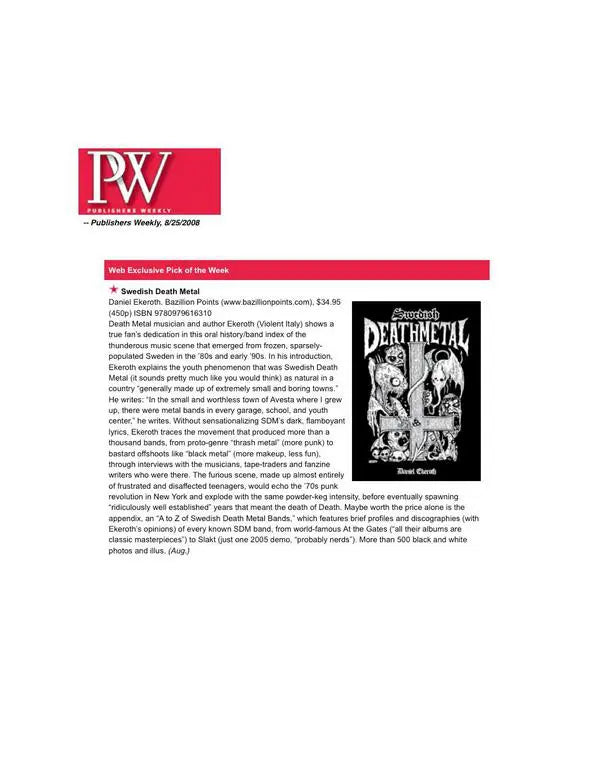 SWEDISH DEATH METAL, by Daniel Ekeroth | Death-luxe Edition