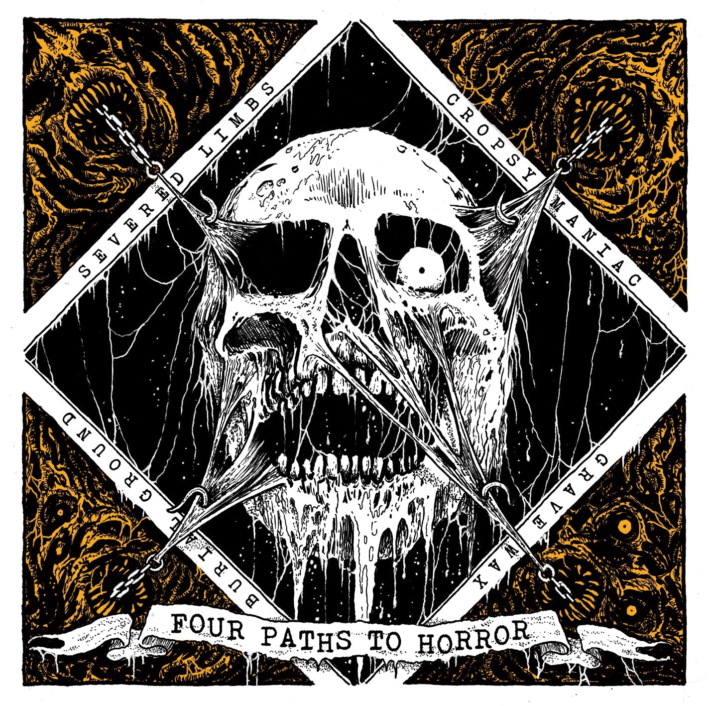 CROPSY MANIAC / BURIAL GROUND / GRAVE WAX / SEVERED LIMBS - Four Paths To Horror "Split" CD