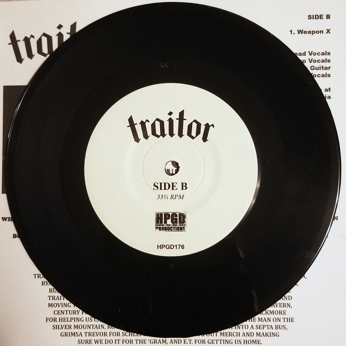 SACRIFICIAL BLOOD / TRAITOR - Split 7-Inch Record