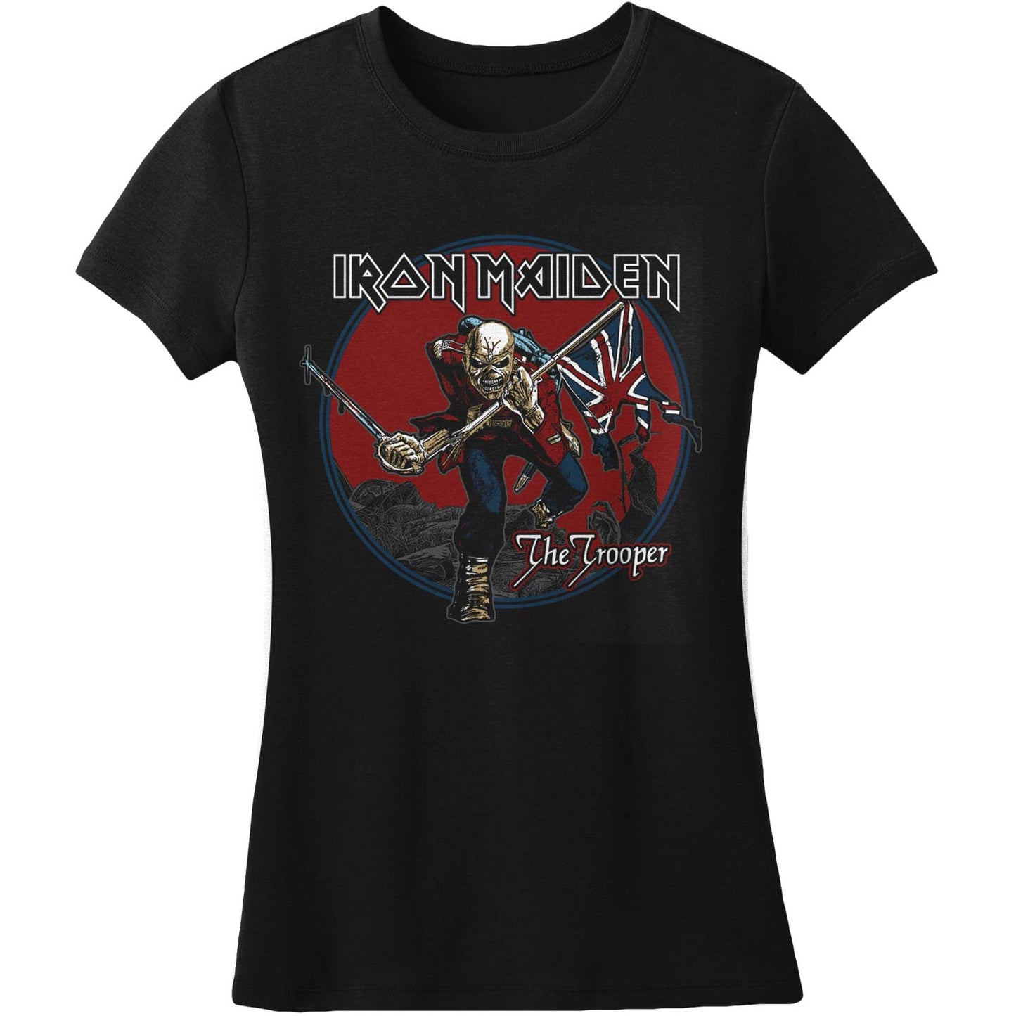 Iron Maiden Trooper Red Sky Ladies Tee Junior Top