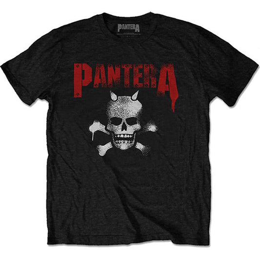 Pantera Horned Skull Stencil (Back Print) Slim Fit T-shirt