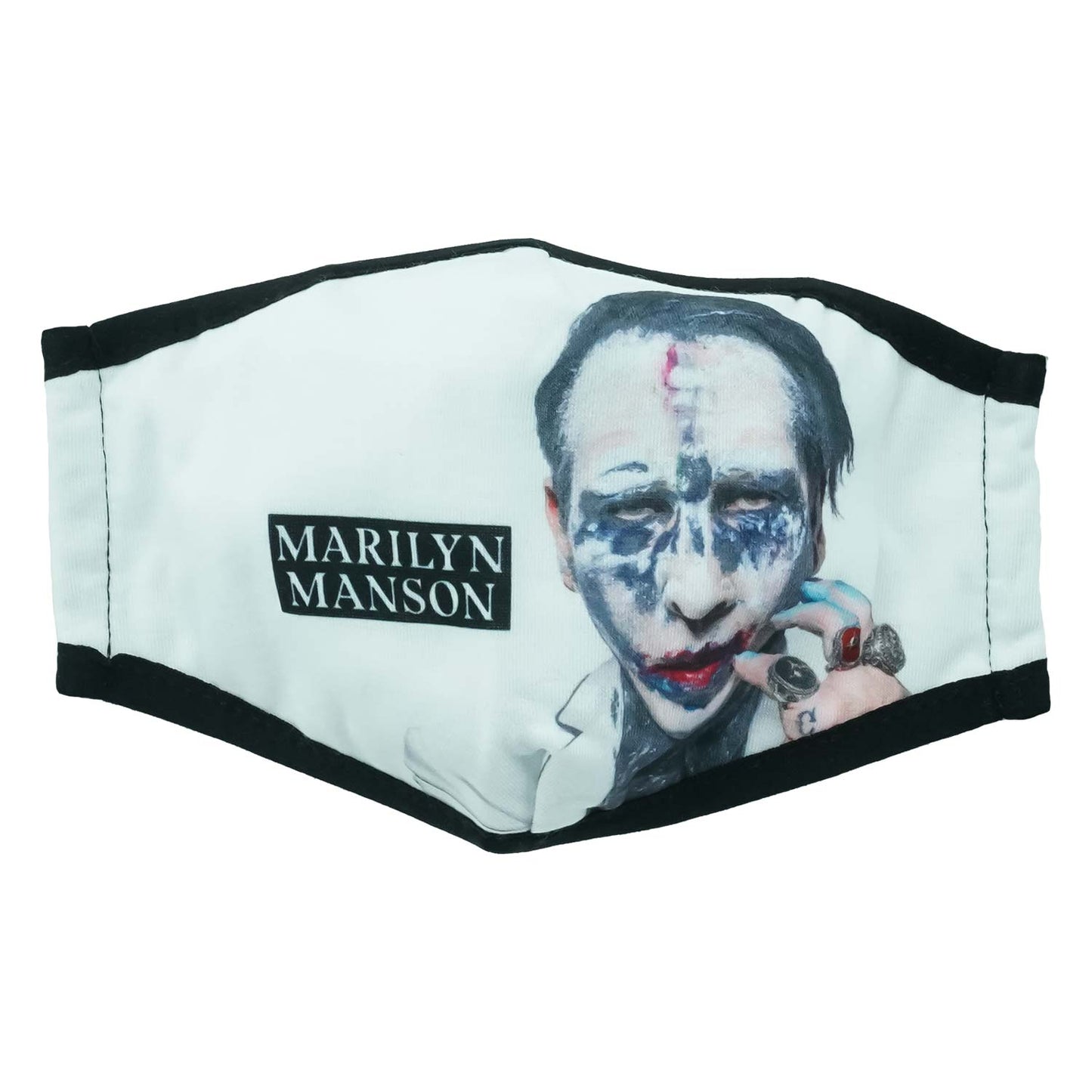 Marilyn Manson Makeup Face Photo & Boxed Logo Face Mask