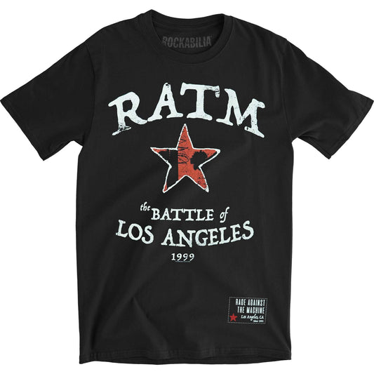 Rage Against The Machine Battle Star (Back Print) Slim Fit T-shirt