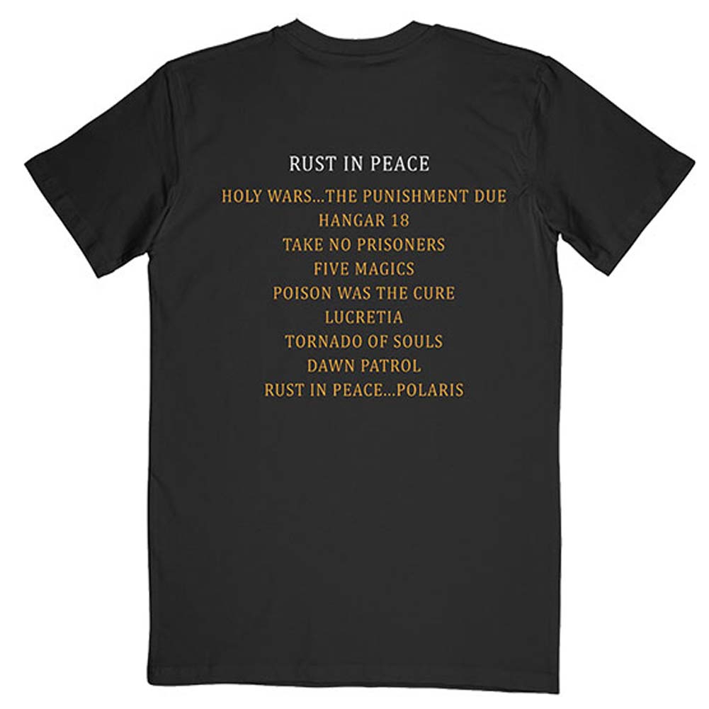 Megadeth Rust In Peace Tracklist (Back Print) Slim Fit T-shirt