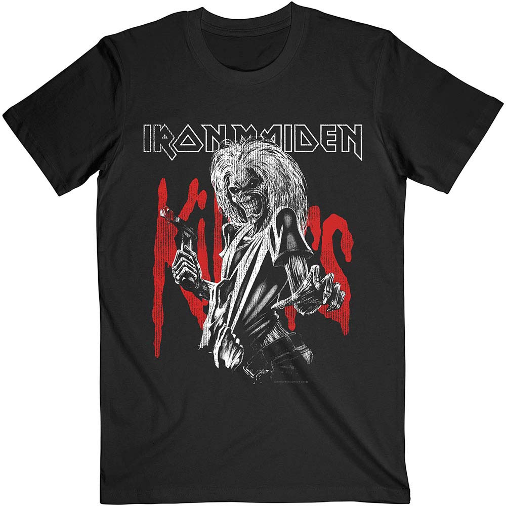 Iron Maiden Killers Eddie Large Graphic Distress Slim Fit T-shirt