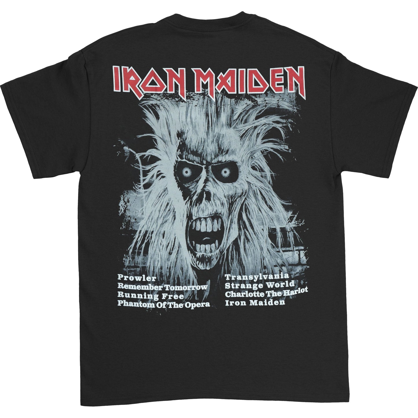 Iron Maiden First Album Track list V.3. (Back Print) Slim Fit T-shirt