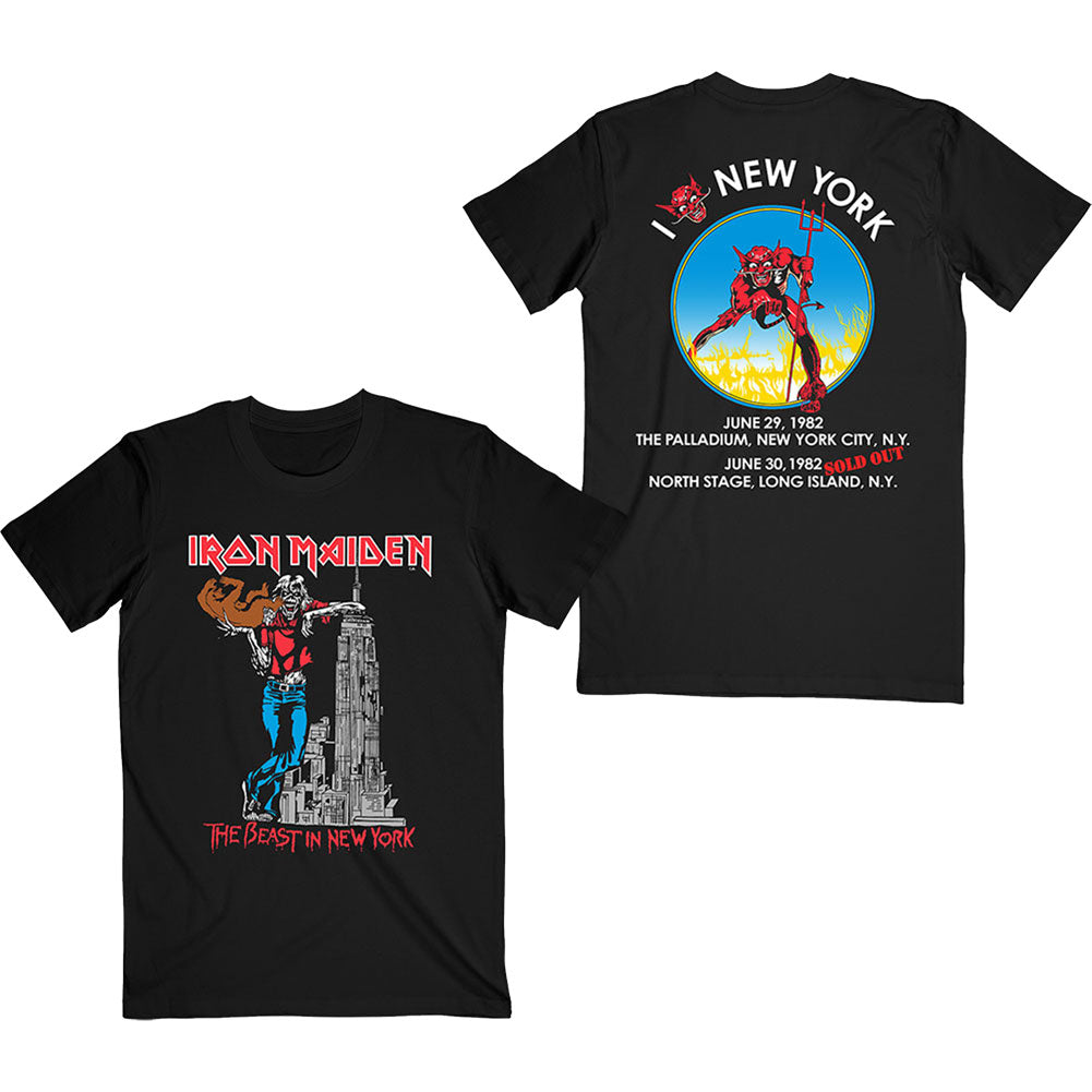 Iron Maiden The Beast In New York (Back Print) Slim Fit T-shirt