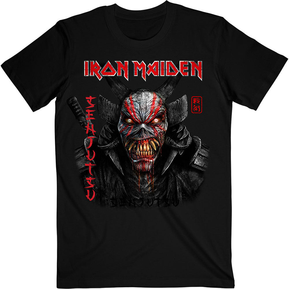 Iron Maiden Senjutsu Black Cover Vertical Logo Slim Fit T-shirt