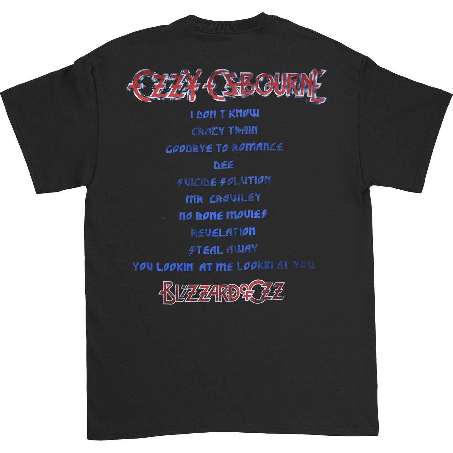 Ozzy Osbourne Blizzard of Ozz Track list (Back Print) Slim Fit T-shirt