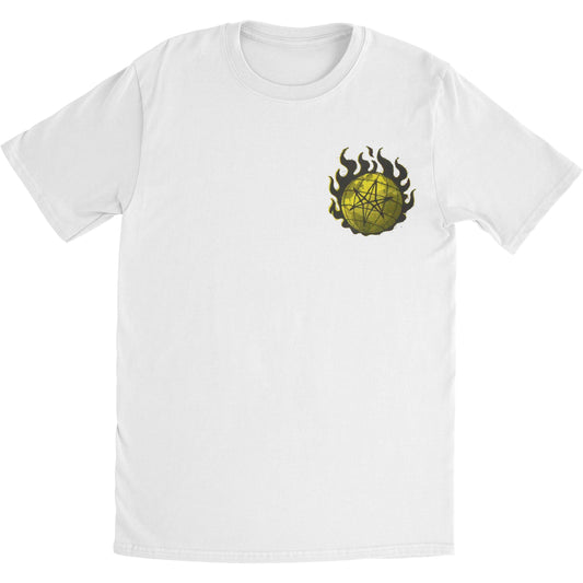 Flames (White) Slim Fit T-shirt
