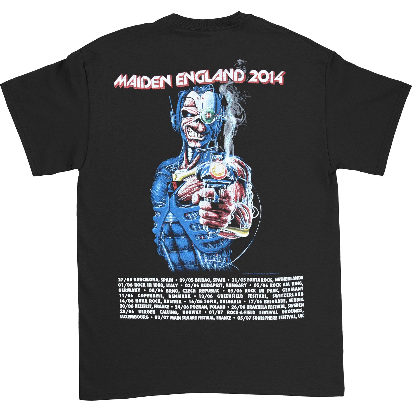 Iron Maiden England 2014 Tour (Back Print) Slim Fit T-shirt