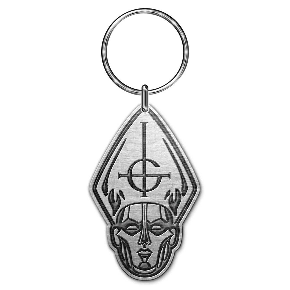 Ghost Papa Head Metal Key Chain