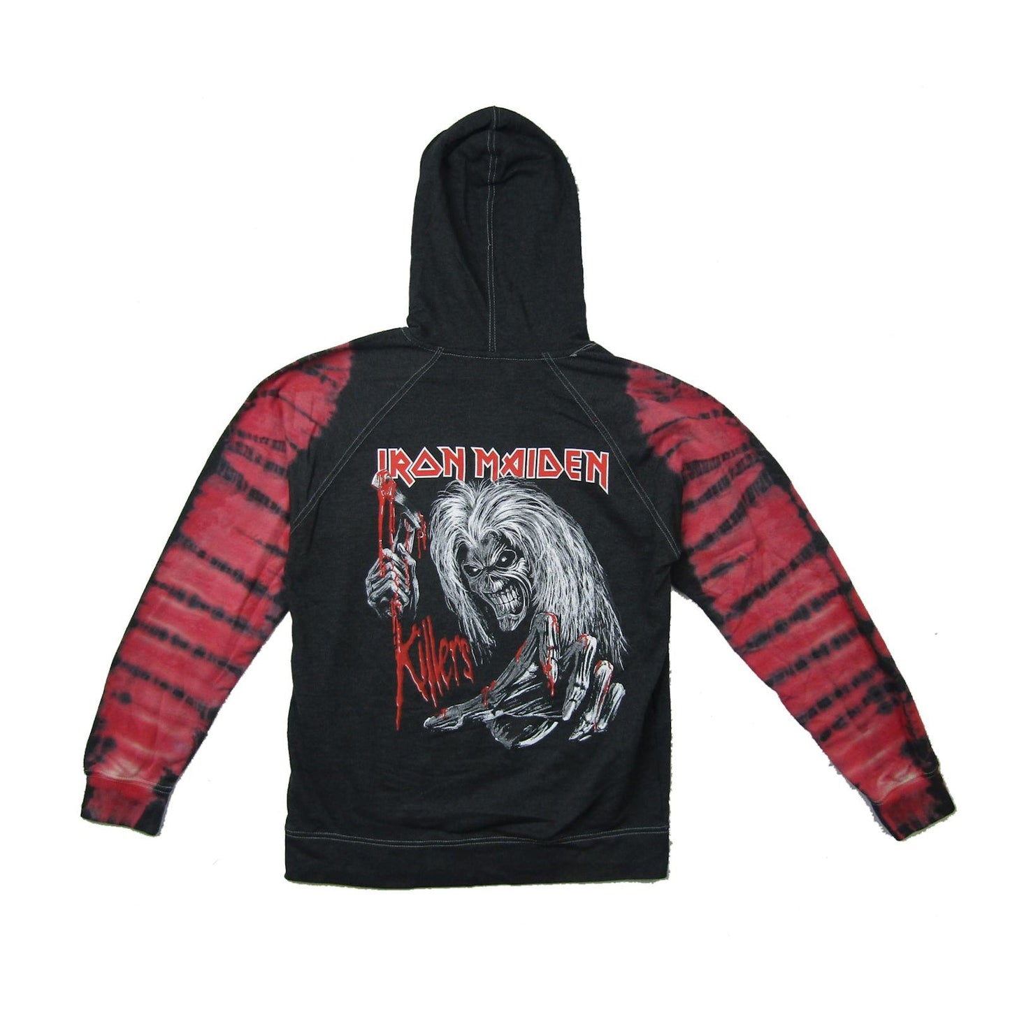 Iron Maiden Ed Kills Tie Dye Sleeves Pullover Hoodie Hooded Sweatshirt