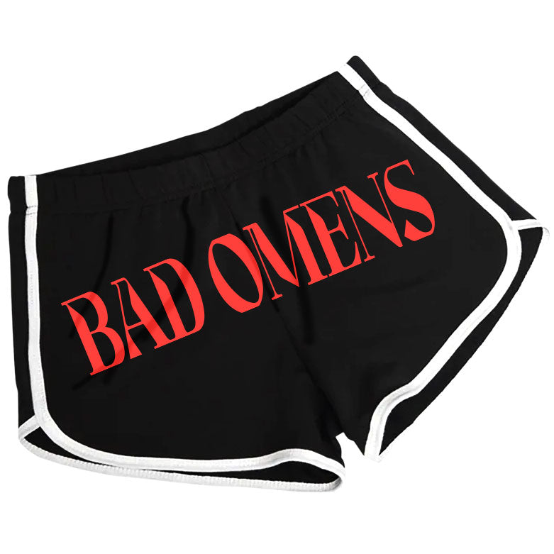Red Logo & Symbols Booty Shorts