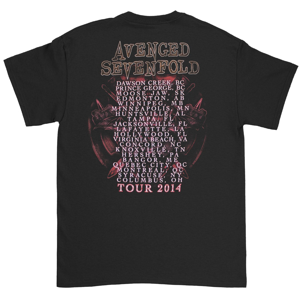 Avenged Sevenfold Hail To The King Tour 2014 T-shirt