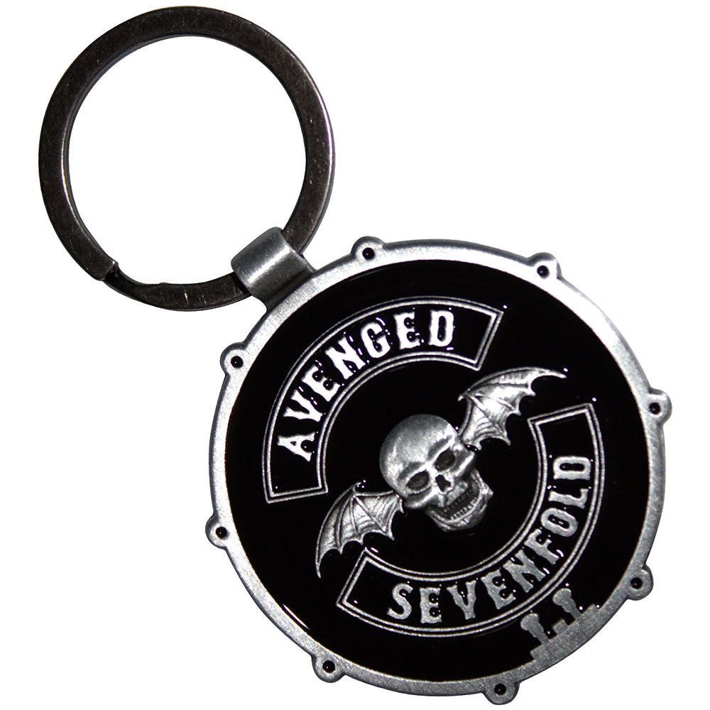 Avenged Sevenfold Deathbat Crest Drum Double-sided Metal Key Chain