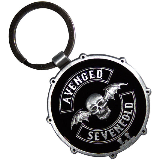 Avenged Sevenfold Deathbat Crest Drum Double-sided Metal Key Chain