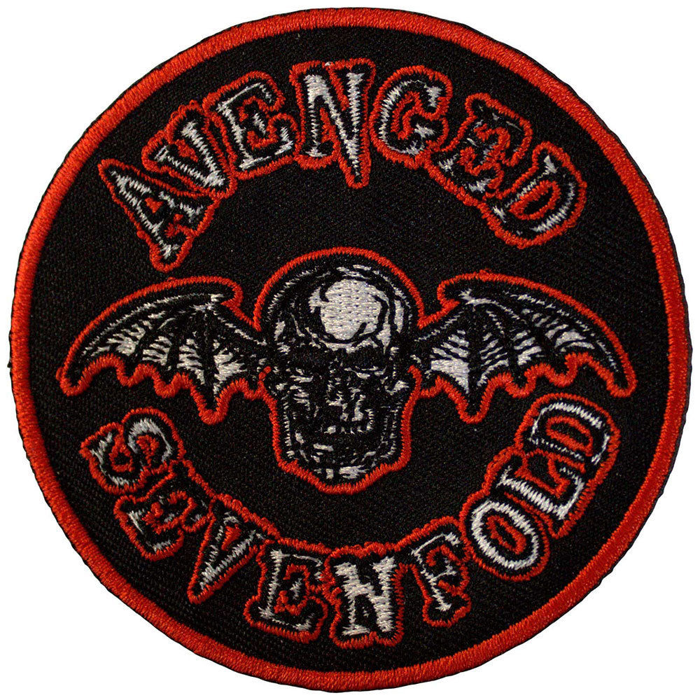 Avenged Sevenfold Deathbat Orange Border Woven Patch
