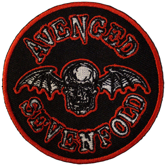 Avenged Sevenfold Deathbat Orange Border Woven Patch