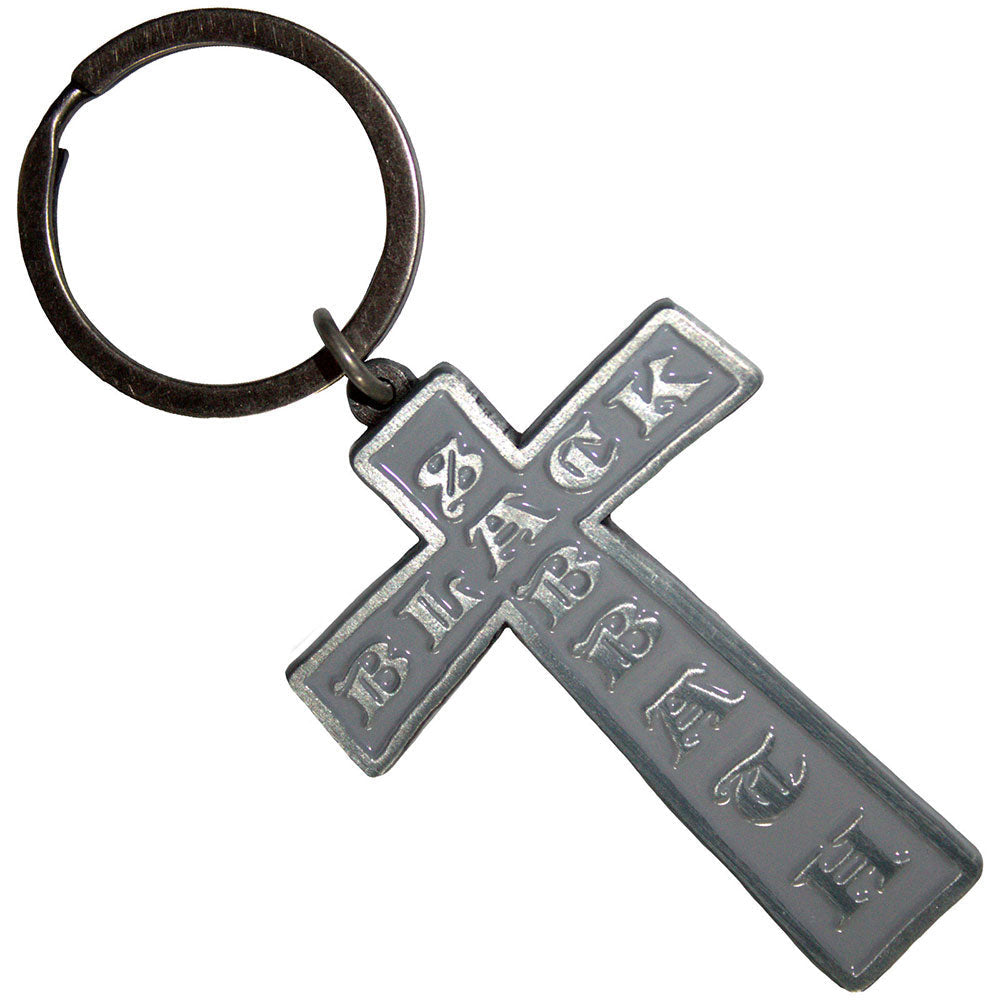 Black Sabbath Cross Metal Key Chain