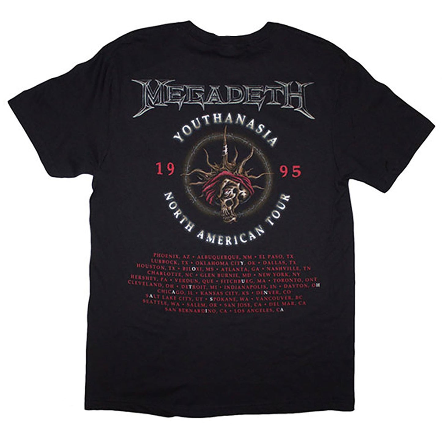 Megadeth Youthanasia 1995 North American Tour T-shirt