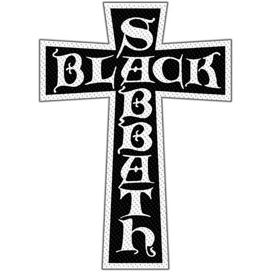Black Sabbath Cross Logo Cut Out Woven Patch