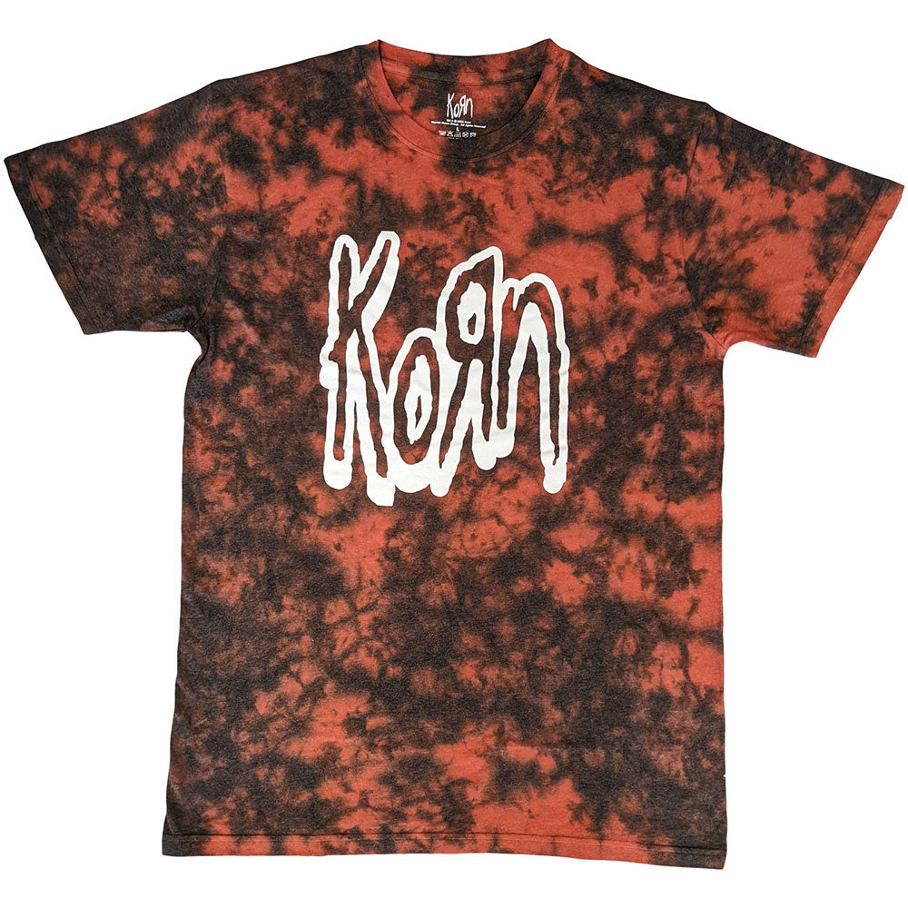 Korn Logo Outline Stone Wash T-shirt