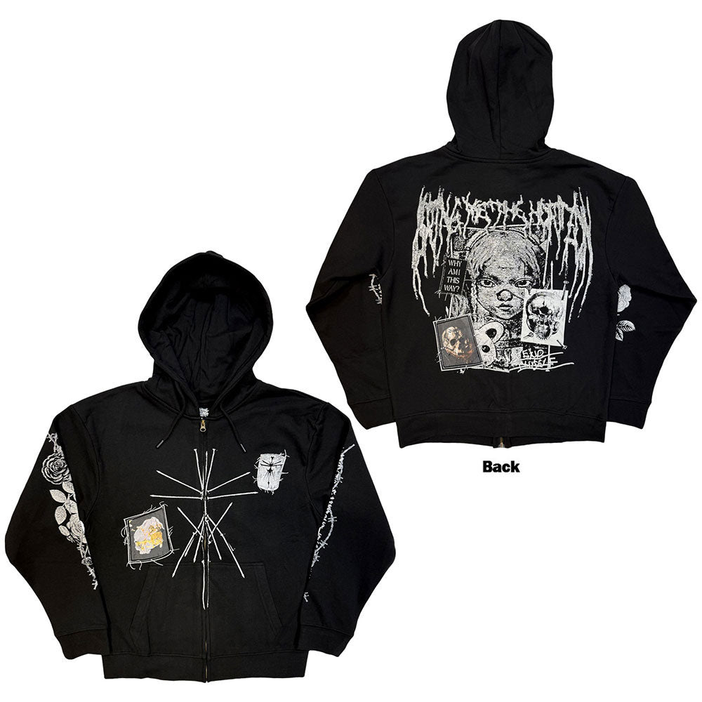 Bring Me The Horizon Nailed Symbol Zippered Hooded Sweatshirt