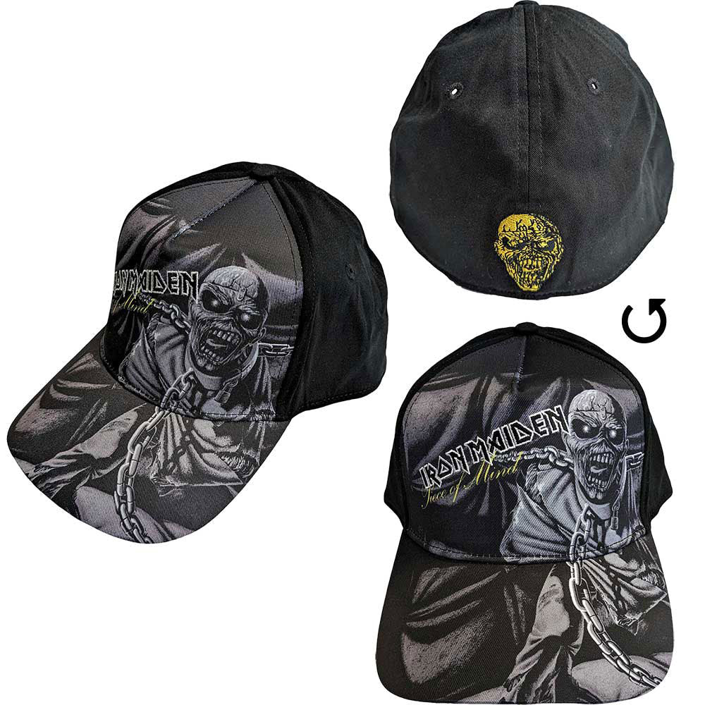 Iron Maiden Piece Of Mind Greyscale Baseball Cap