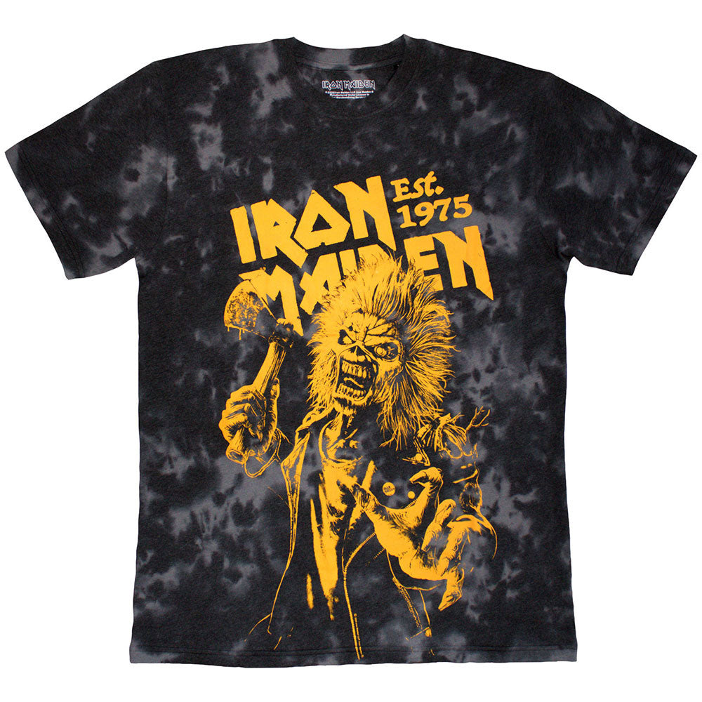 Iron Maiden Est. 1975 Axe Eddie Stone Wash T-shirt